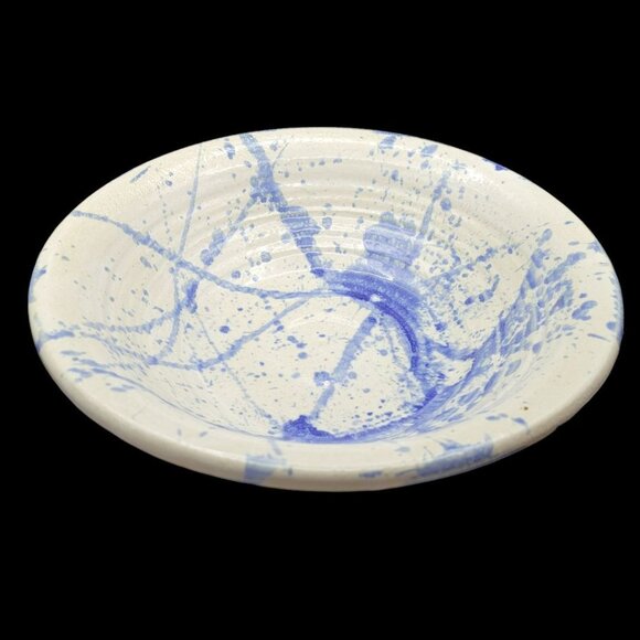 Splatter Bowl 10 Inch Ceramic Large Stoneware Glaze Shiny Large 3 Inch Tall - Picture 9 of 10